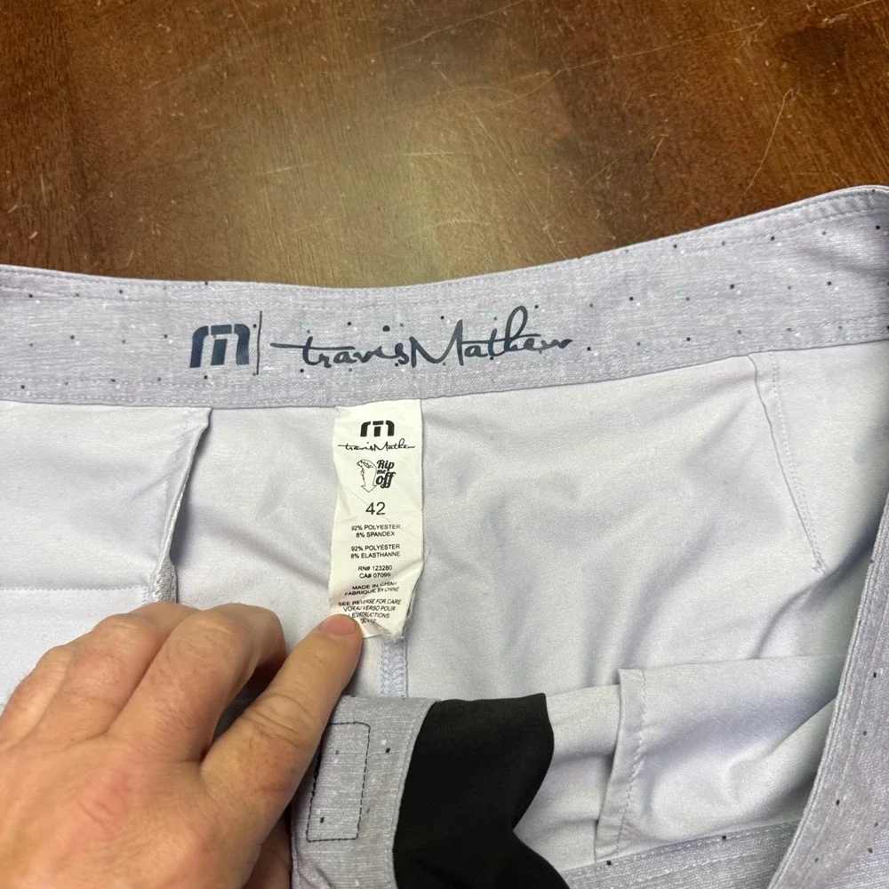 2 lot of Travis Mathew Board Shorts XXL Men 42 Blue Grey Tropical Stretch 2 Pack